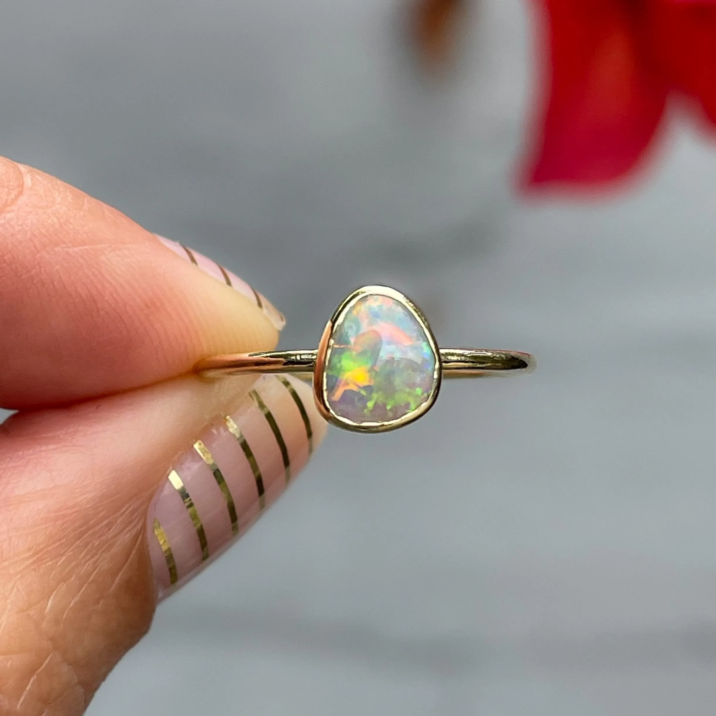 Dreamscape No. 12 Gold Crystal Opal Ring