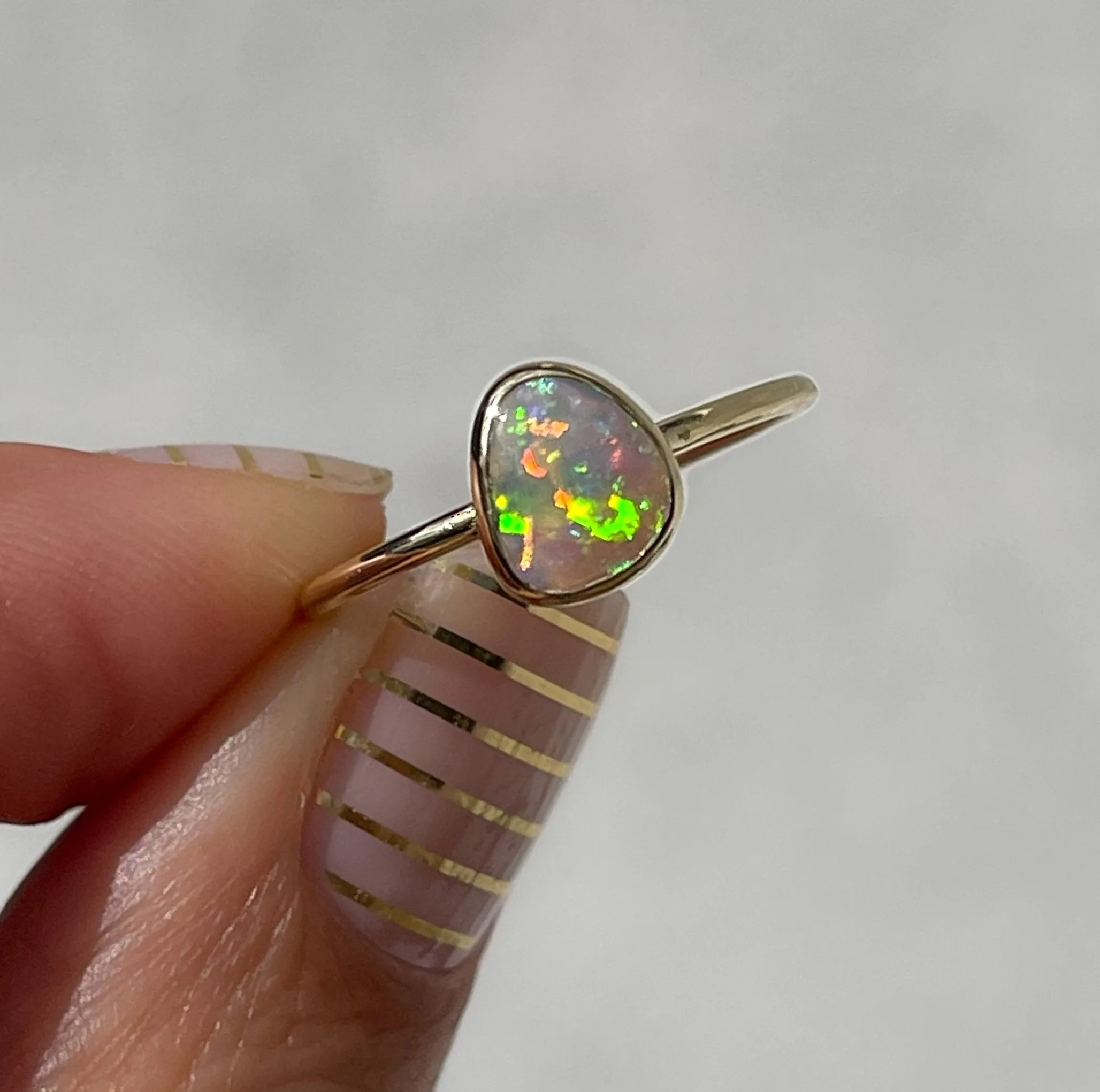 Dreamscape No. 12 Gold Crystal Opal Ring