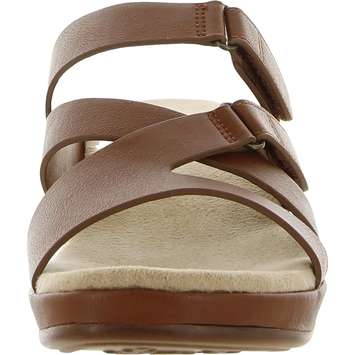 Easy Street Womens Koda Faux Leather Comfort Wedge Sandals