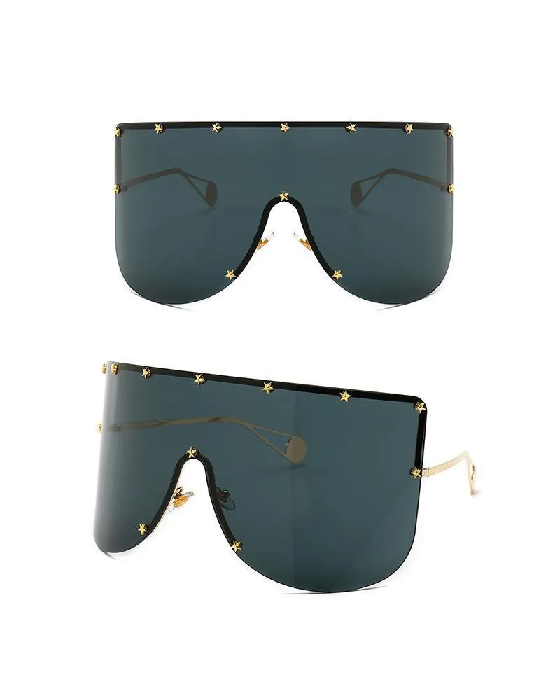 Elaiza Oversized Sunglasses - Gold Gray