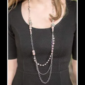 Enmeshed in Elegance Pink Necklace