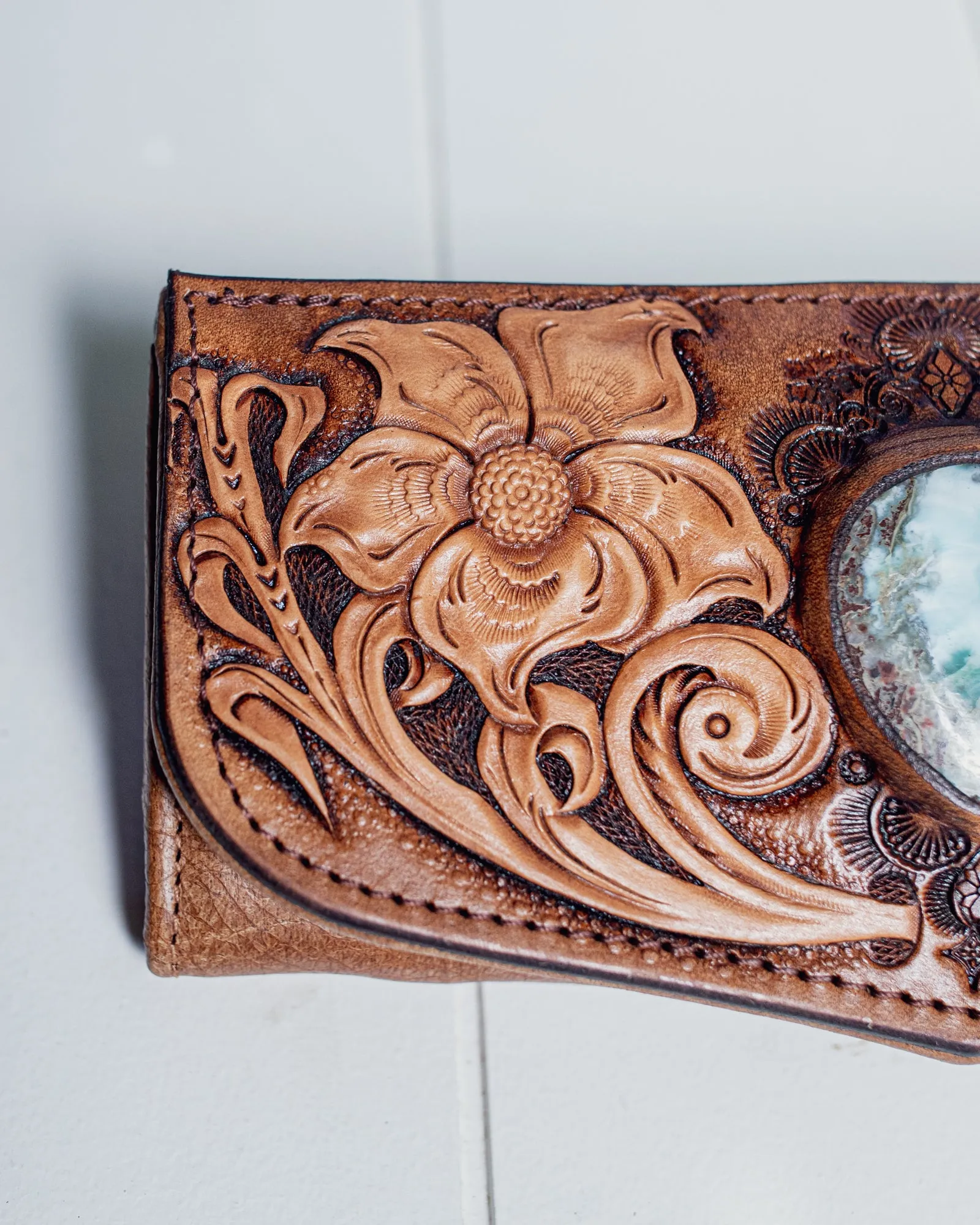 Flower Wallet with Larimar