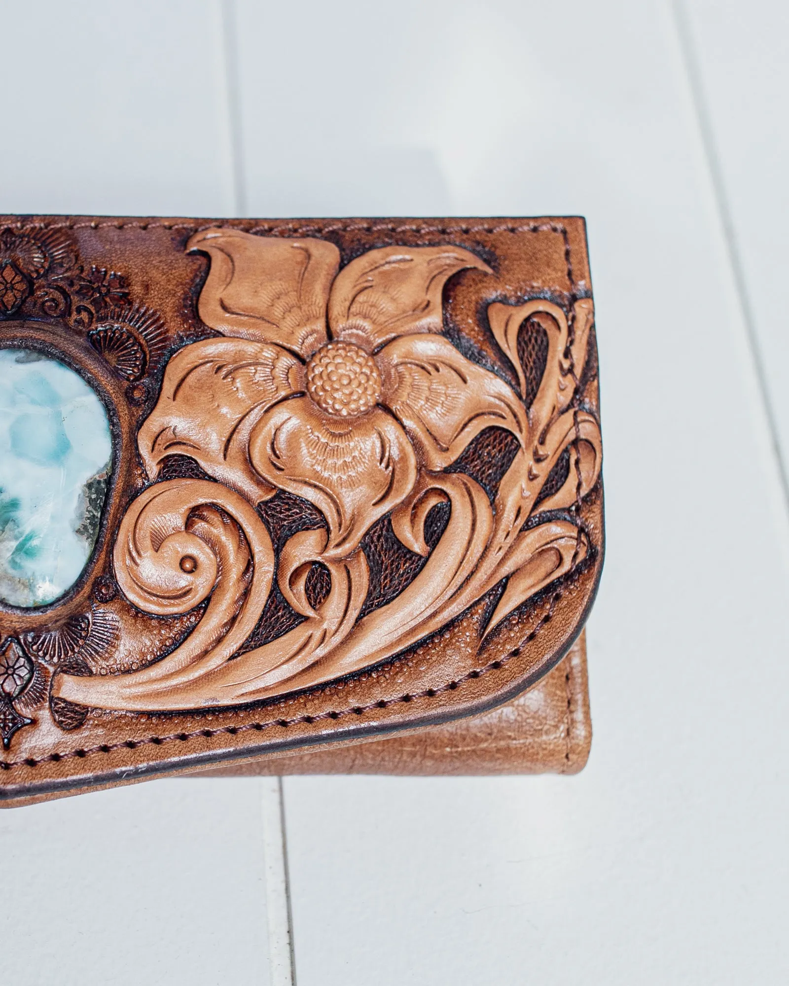 Flower Wallet with Larimar