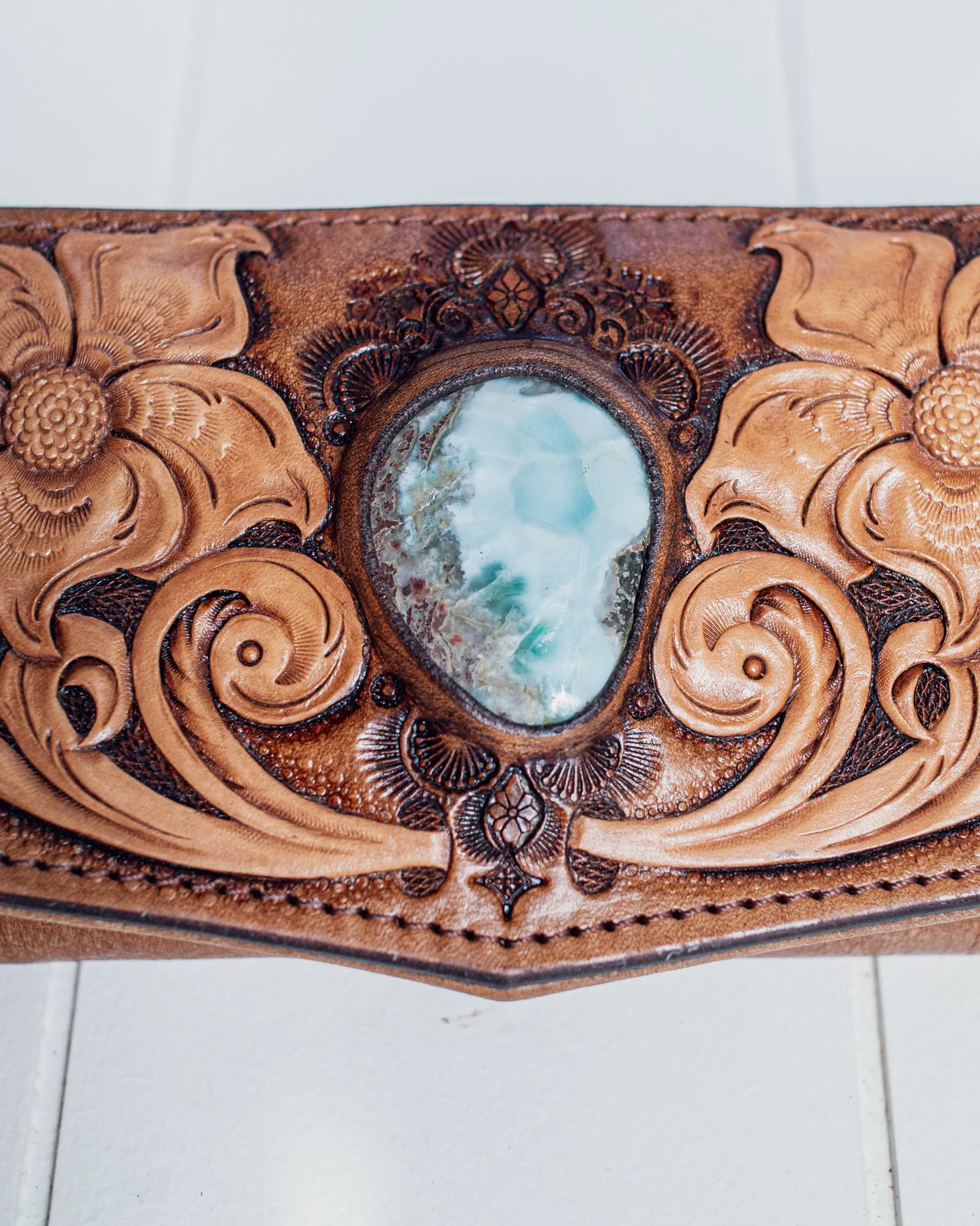 Flower Wallet with Larimar