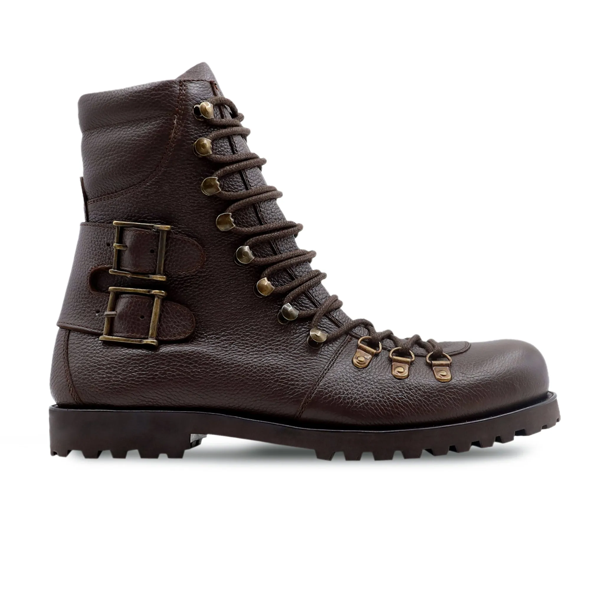 Fontan - Men's Dark Brown Pebble Grain Boot