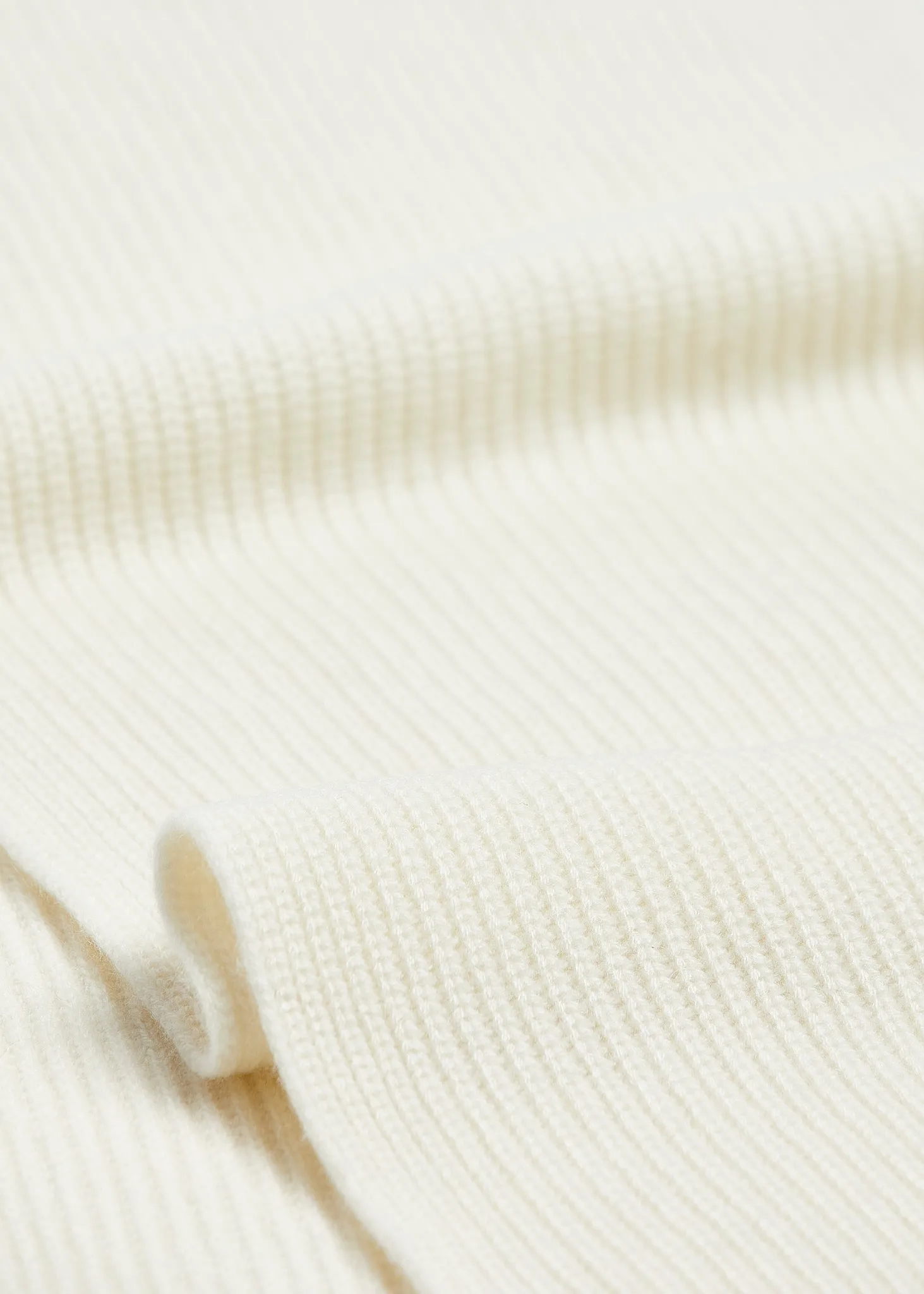 Foxford White Ribbed Cashmere Scarf