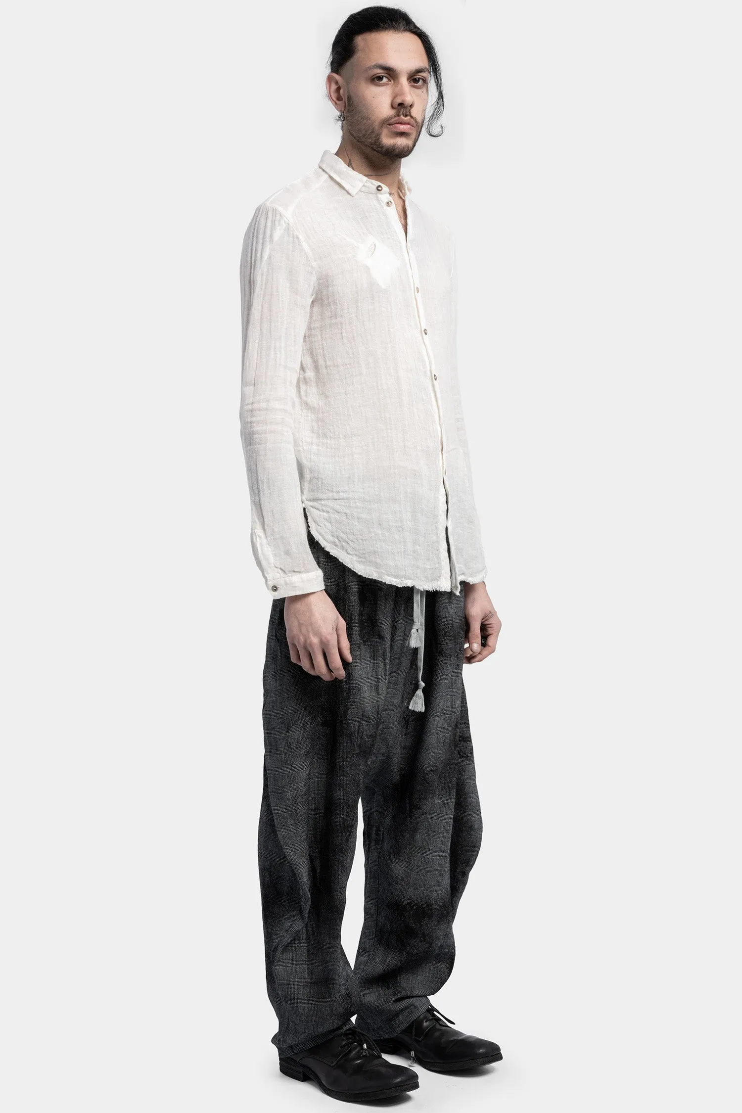 Gauze linen shirt, White