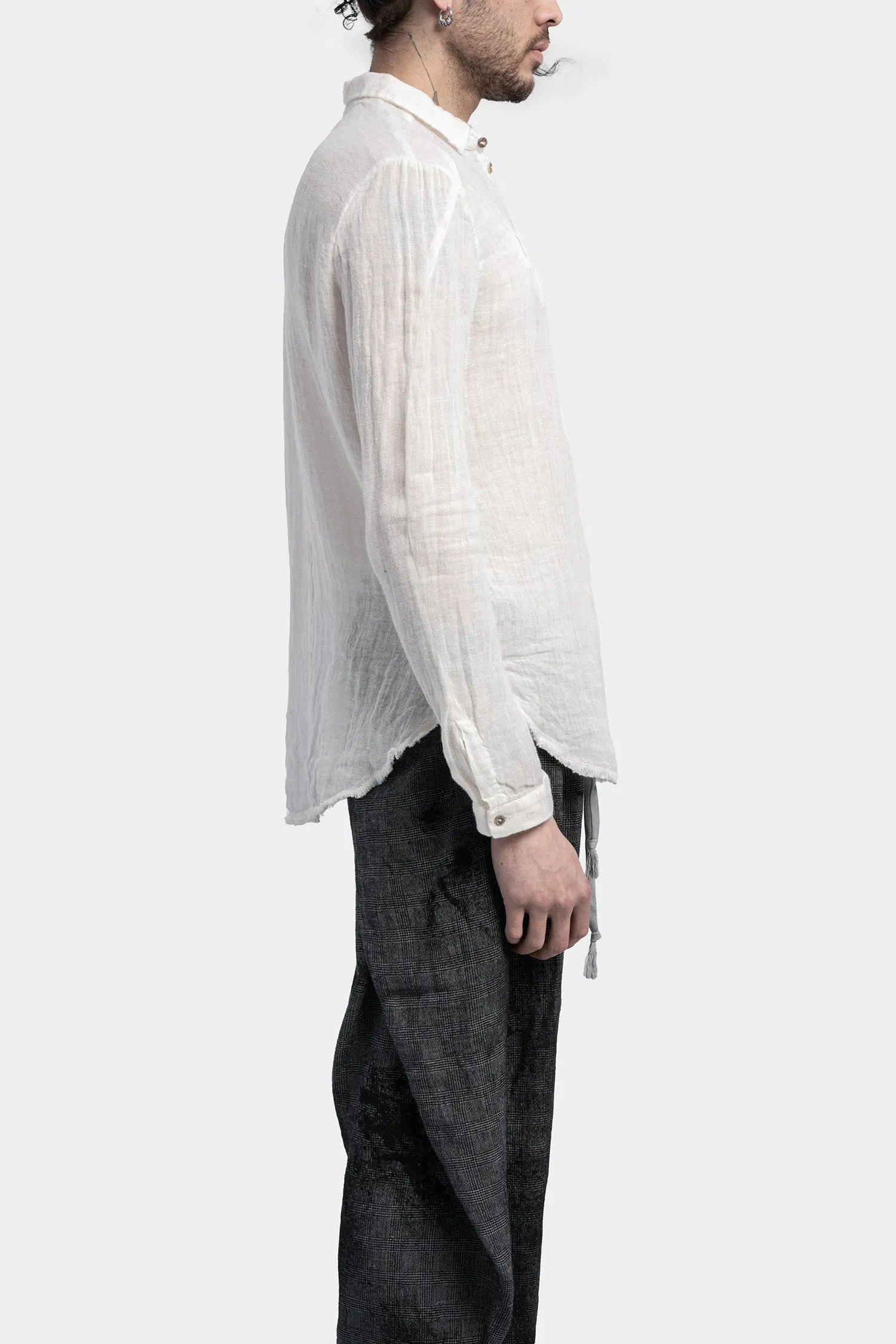 Gauze linen shirt, White