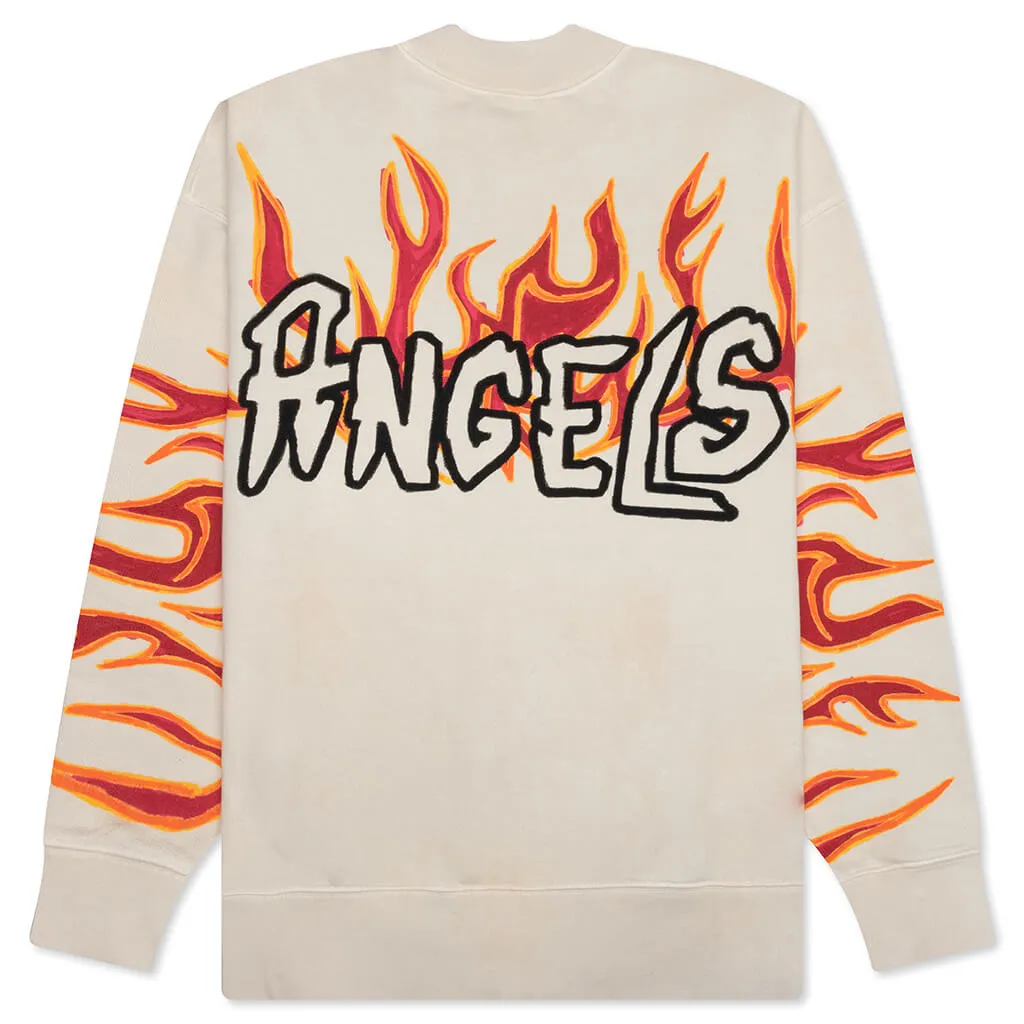 GD Palm Graffiti Flames Crew - Off-White/Black