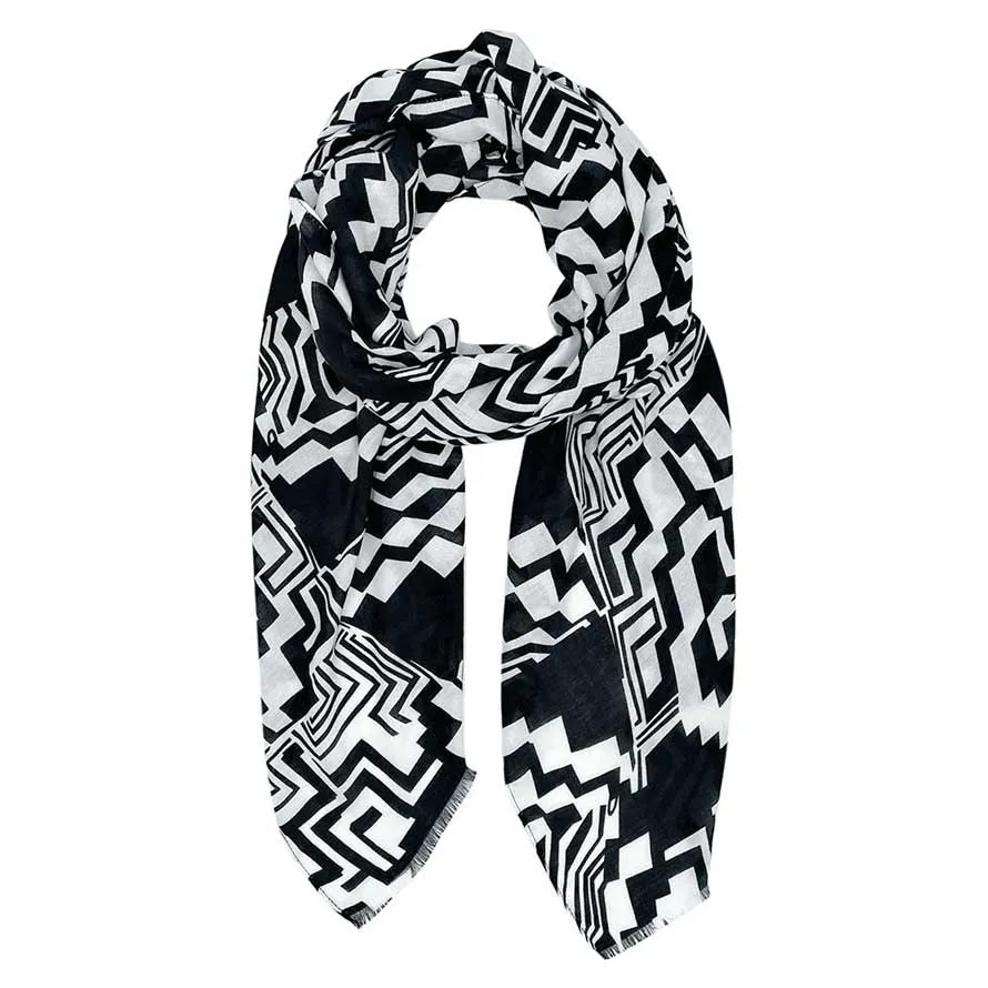 Geometric Printed Oblong Scarf