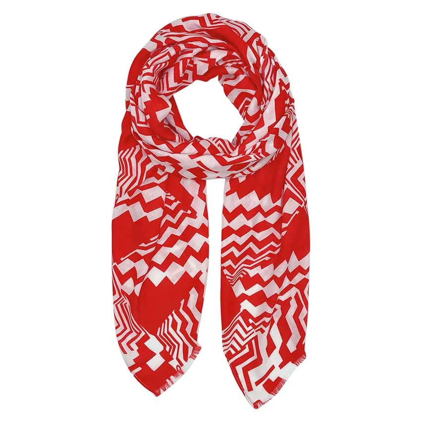 Geometric Printed Oblong Scarf