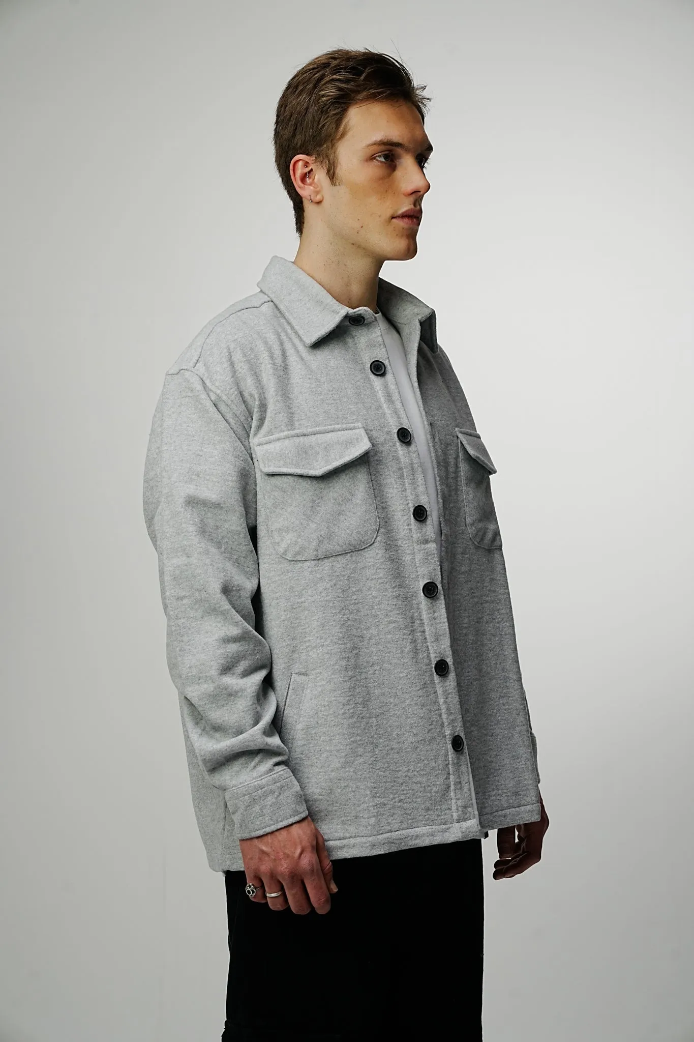 Heavy Premium Flannel Shirt Grey