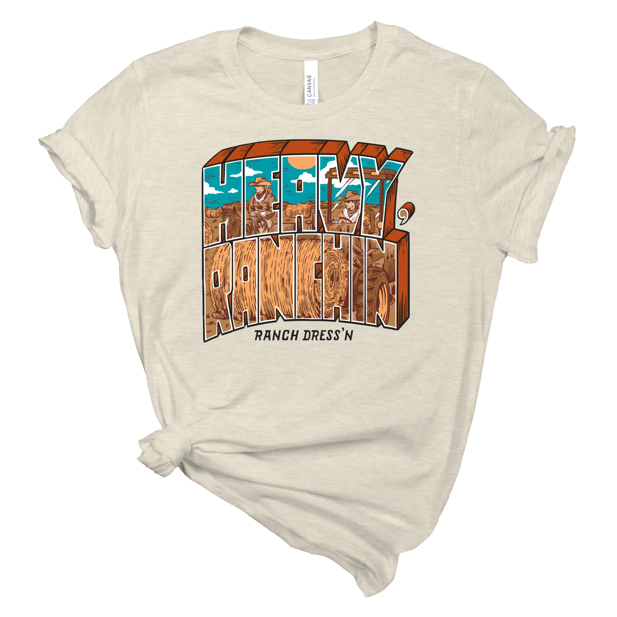 HEAVY RANCHIN' - NATURAL TEE