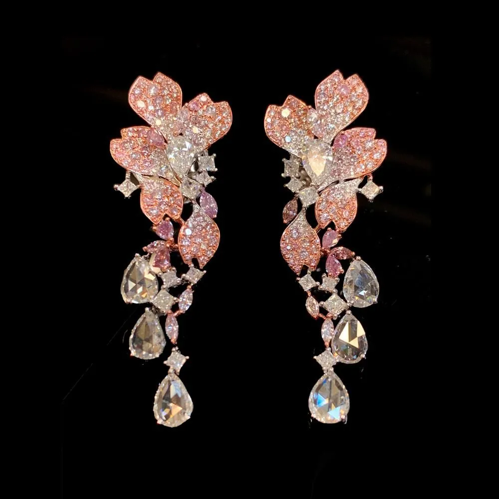 HIBISCUS 6 Carat Fancy Pink Diamond Earrings GIA Certified