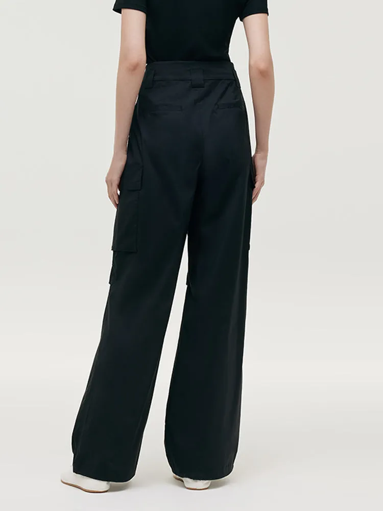 High-Waisted Ruched Women Cargo Pants