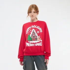 Hooded Sweatshirt with Christmas Print