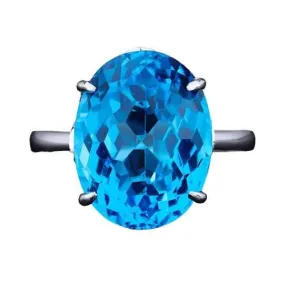 Huge Brilliant Aquamarine Topaz Ring