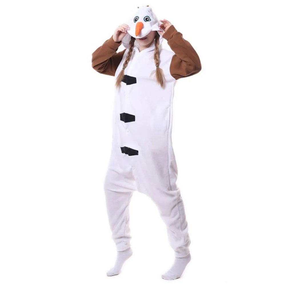 In stock Anime OLAF Traje Pijama Adult Onesie doll Cosplay Traje Macac the Winter Sleepwear Christmas of the animated designs Fancy dress clothes