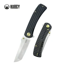 Interflow Tactical Folding Knife Flipper Folder Black Titanium Handle 3.50 Belt Satin Bohler M390 Blade KB294C