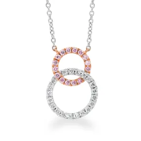 Interlocking Pink & White Diamond necklace