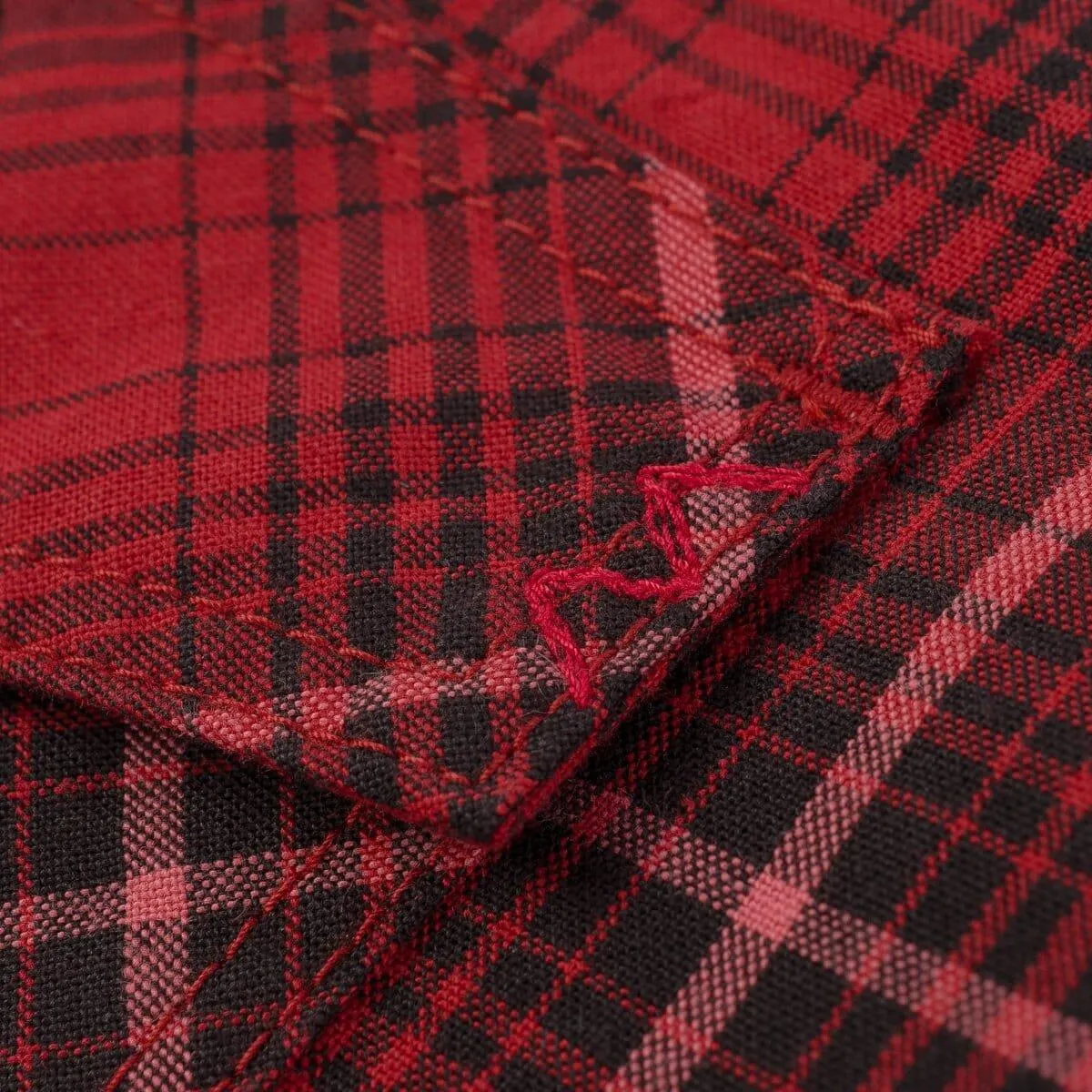 Iron Heart - IHSH-386-RED - 5oz Selvedge Short Sleeved Western Shirt - Red Vintage Check