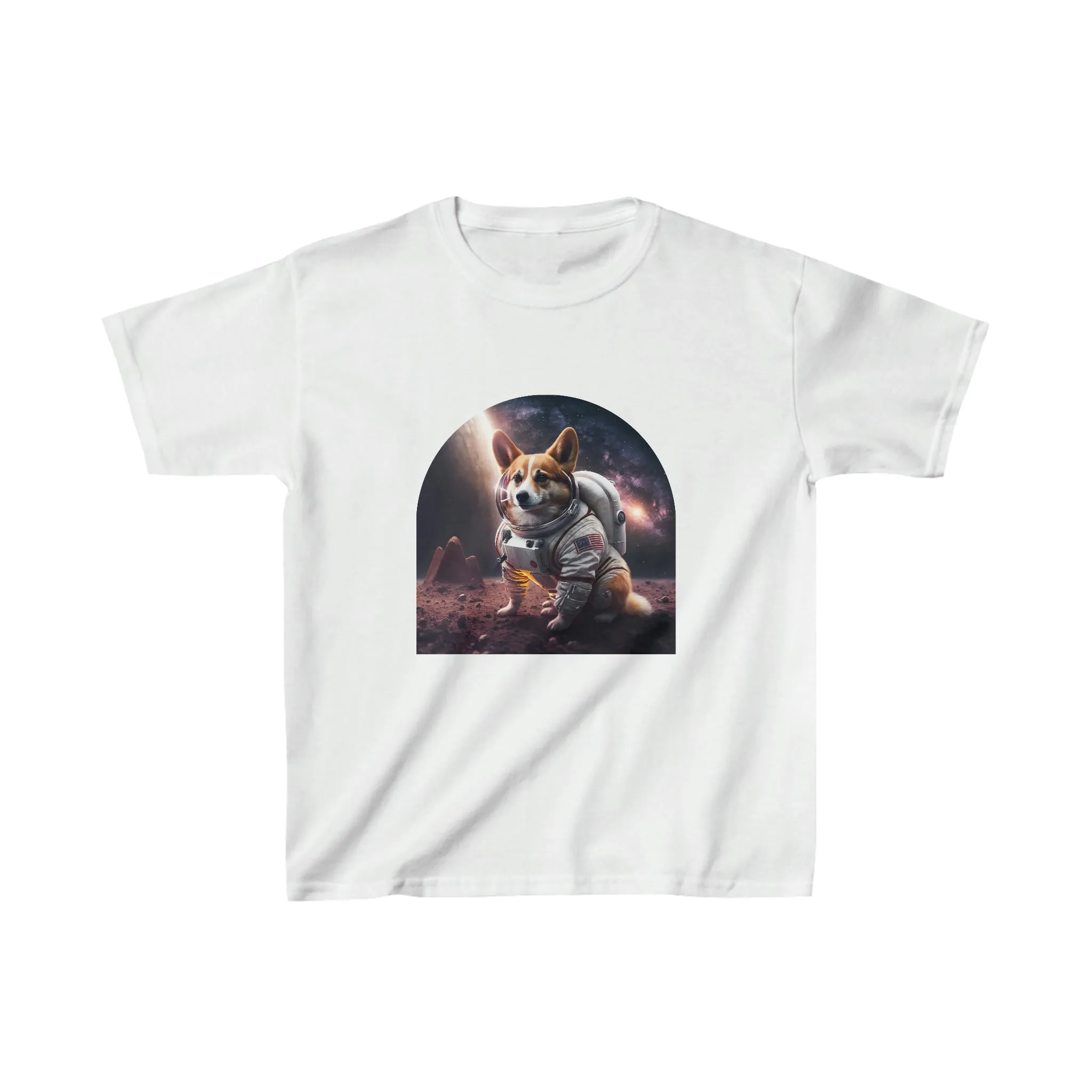 Kids Space Corgi crew neck t-shirt