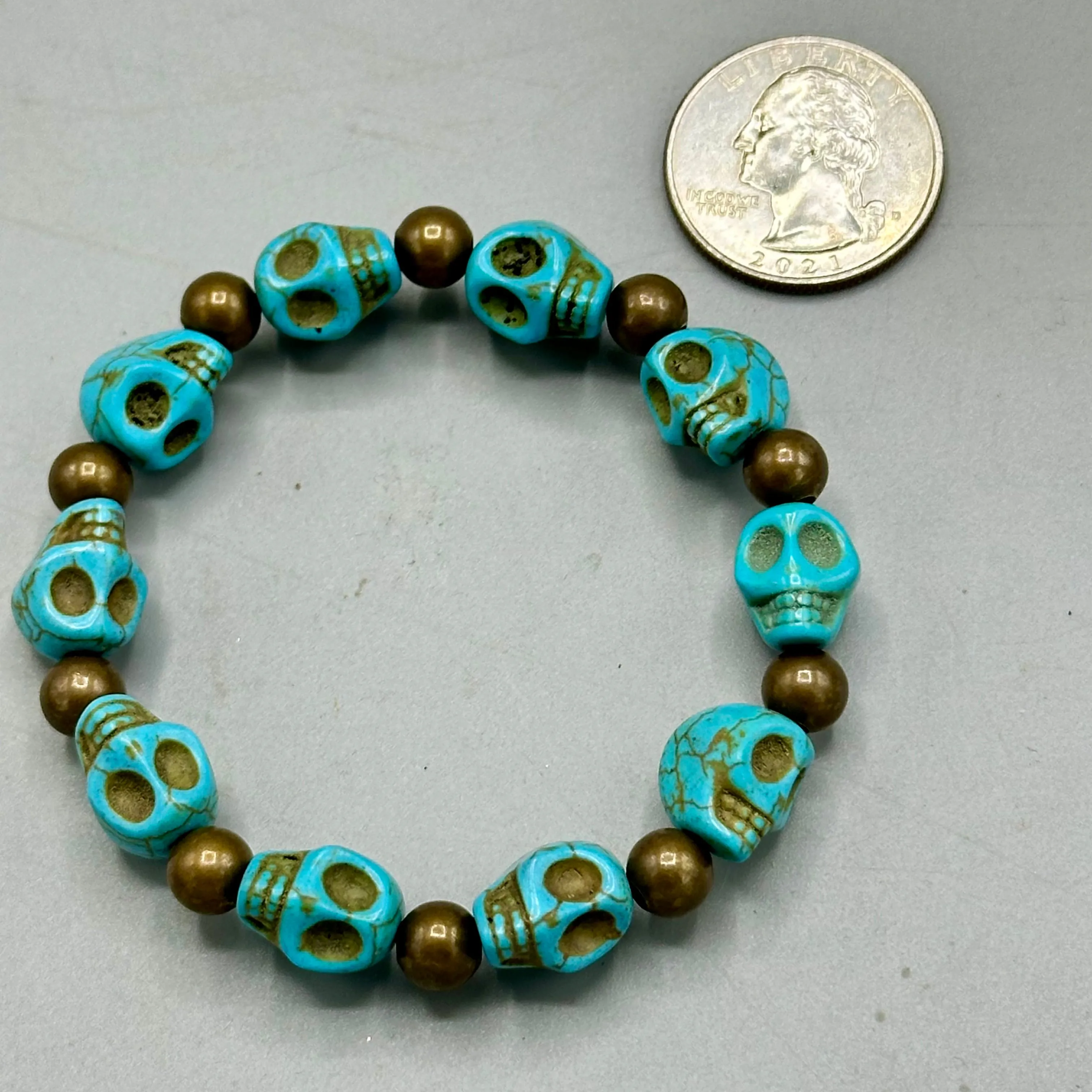 Light Blue Skulls Bracelet