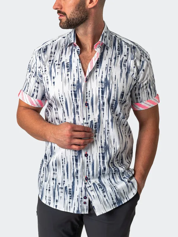 Maceoo Stretch Short-Sleeve Shirt | Galileo Dripping White