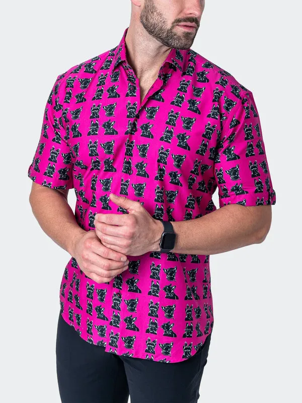 Maceoo Stretch Short-Sleeve Shirt | Galileo PinkDog Pink