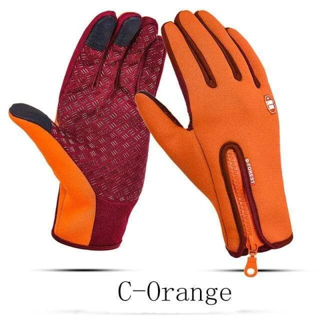 Man Winter Skiing Gloves Touch Screen Waterproof Warm Fashion Windproof Cycling Zipper Outdoor Sports Gloves