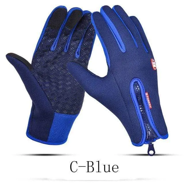 Man Winter Skiing Gloves Touch Screen Waterproof Warm Fashion Windproof Cycling Zipper Outdoor Sports Gloves