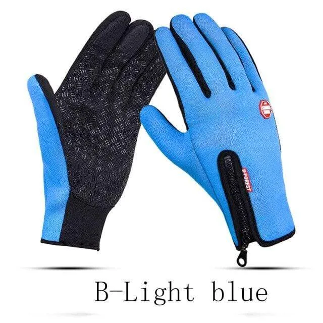 Man Winter Skiing Gloves Touch Screen Waterproof Warm Fashion Windproof Cycling Zipper Outdoor Sports Gloves