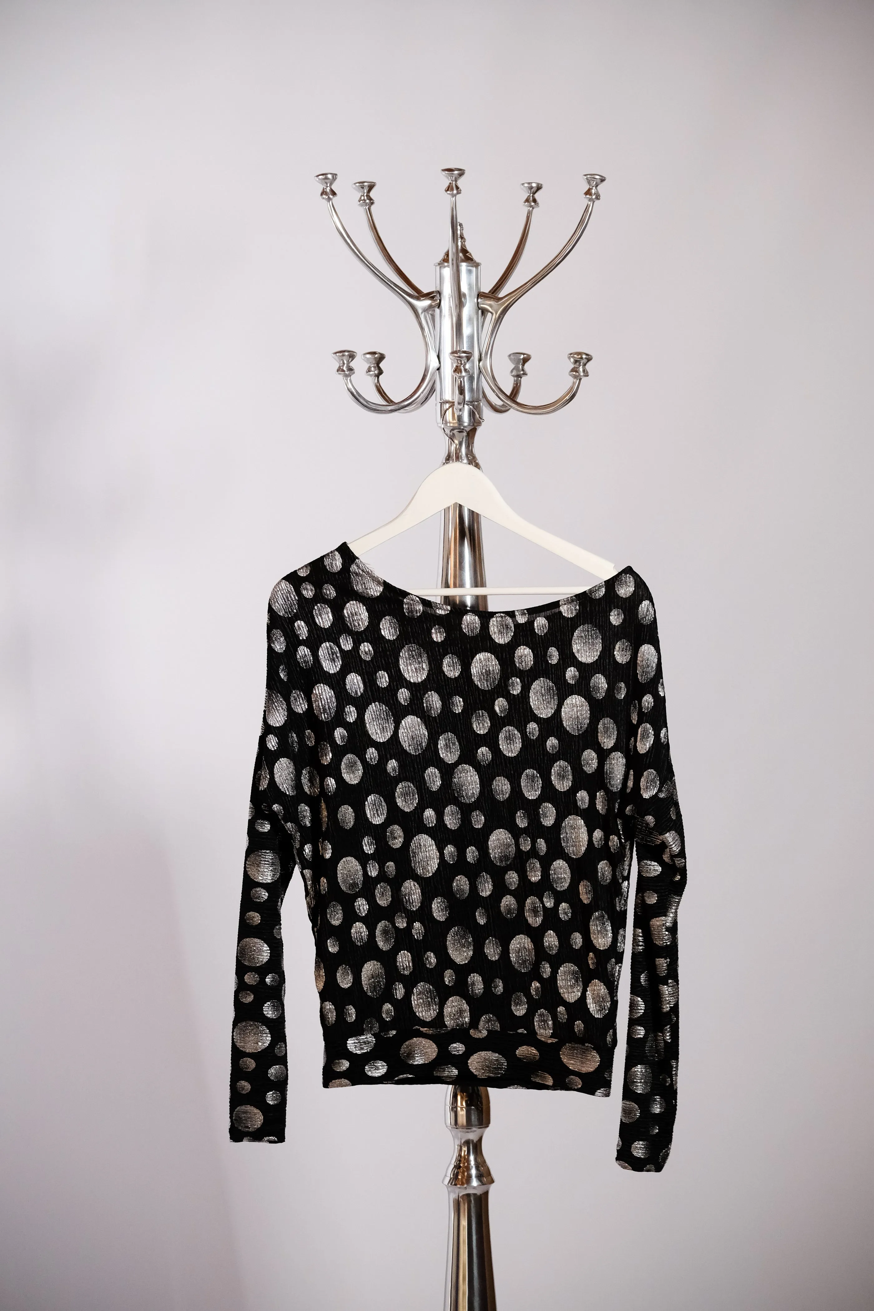 Mashika Top - Black Silver Dots