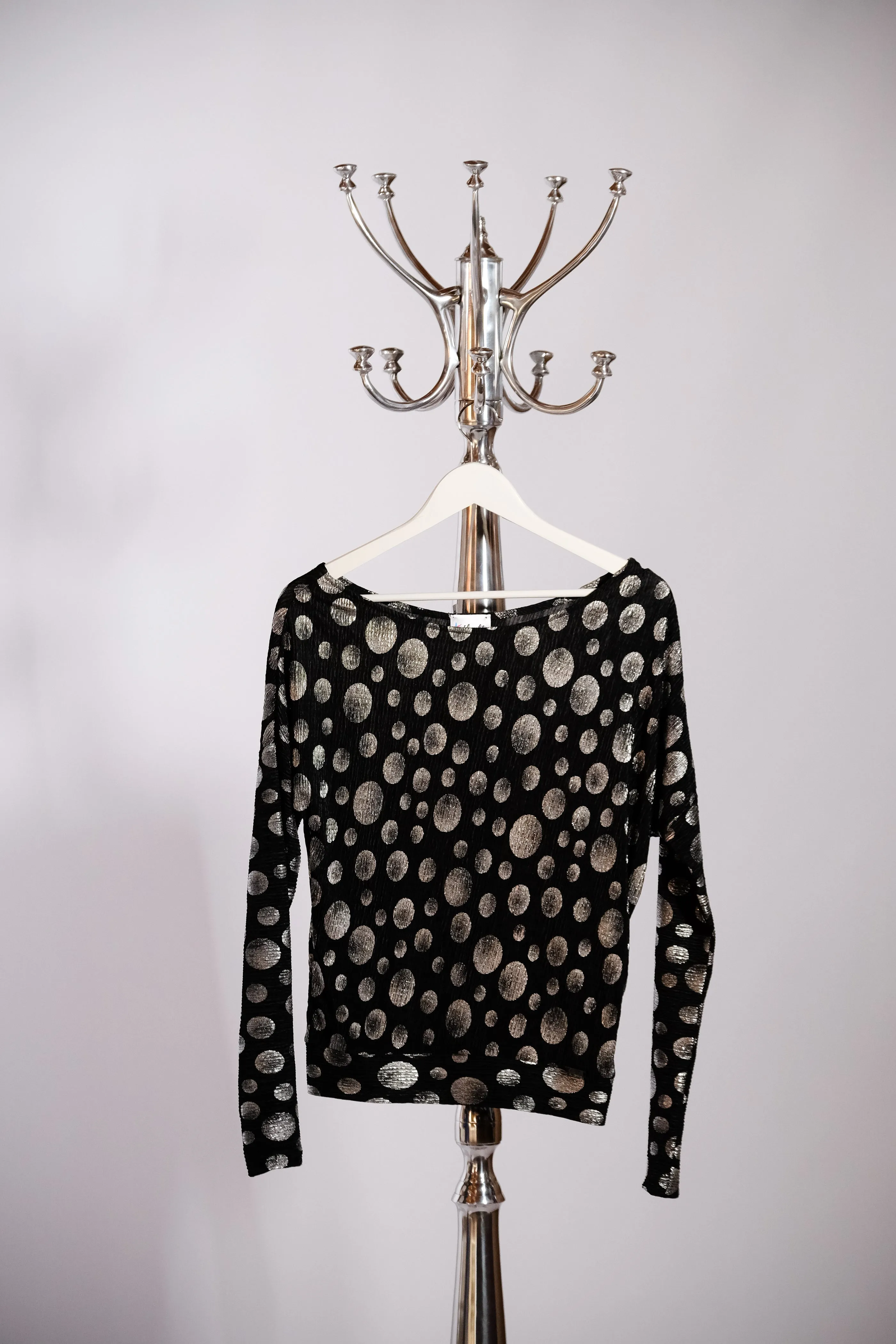 Mashika Top - Black Silver Dots