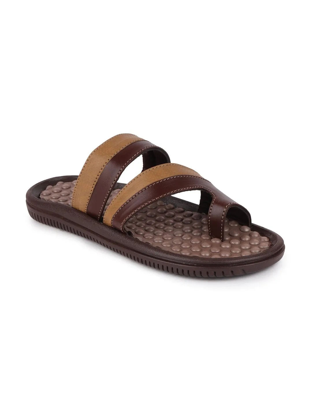 Men Brown/Camel Casual Slip-On Slippers