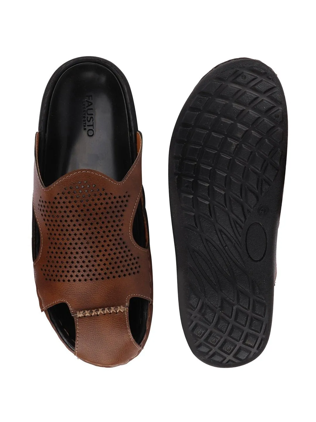 Men Tan Casual Slip-On Fishermen Sandals