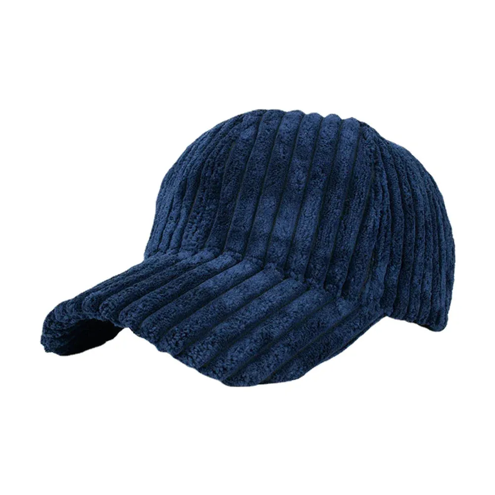 Men Women Striped Corduroy Baseball Cap Sun Hat Outdoor Sunshade Hat