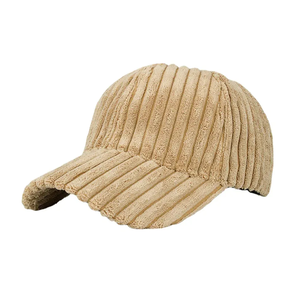 Men Women Striped Corduroy Baseball Cap Sun Hat Outdoor Sunshade Hat