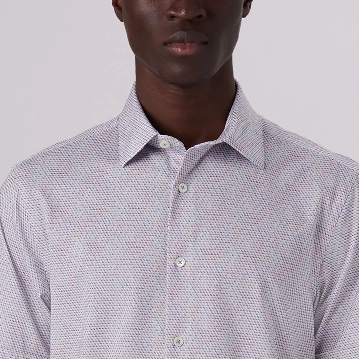 Men's Bugatchi | Miles Honeycomb Print  OoohCotton® | Navy