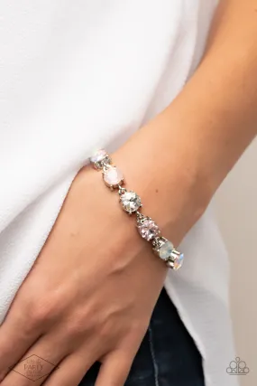 Paparazzi Celestial Couture - Pink Iridescent Rhinestone Dainty Bracelet