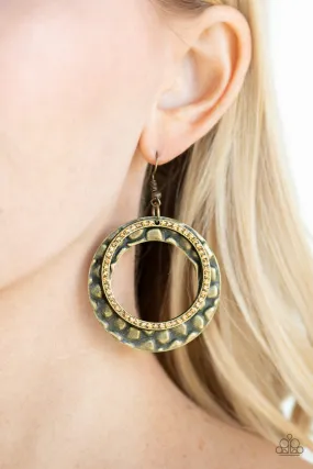 Paparazzi Cinematic Shimmer Brass Earrings