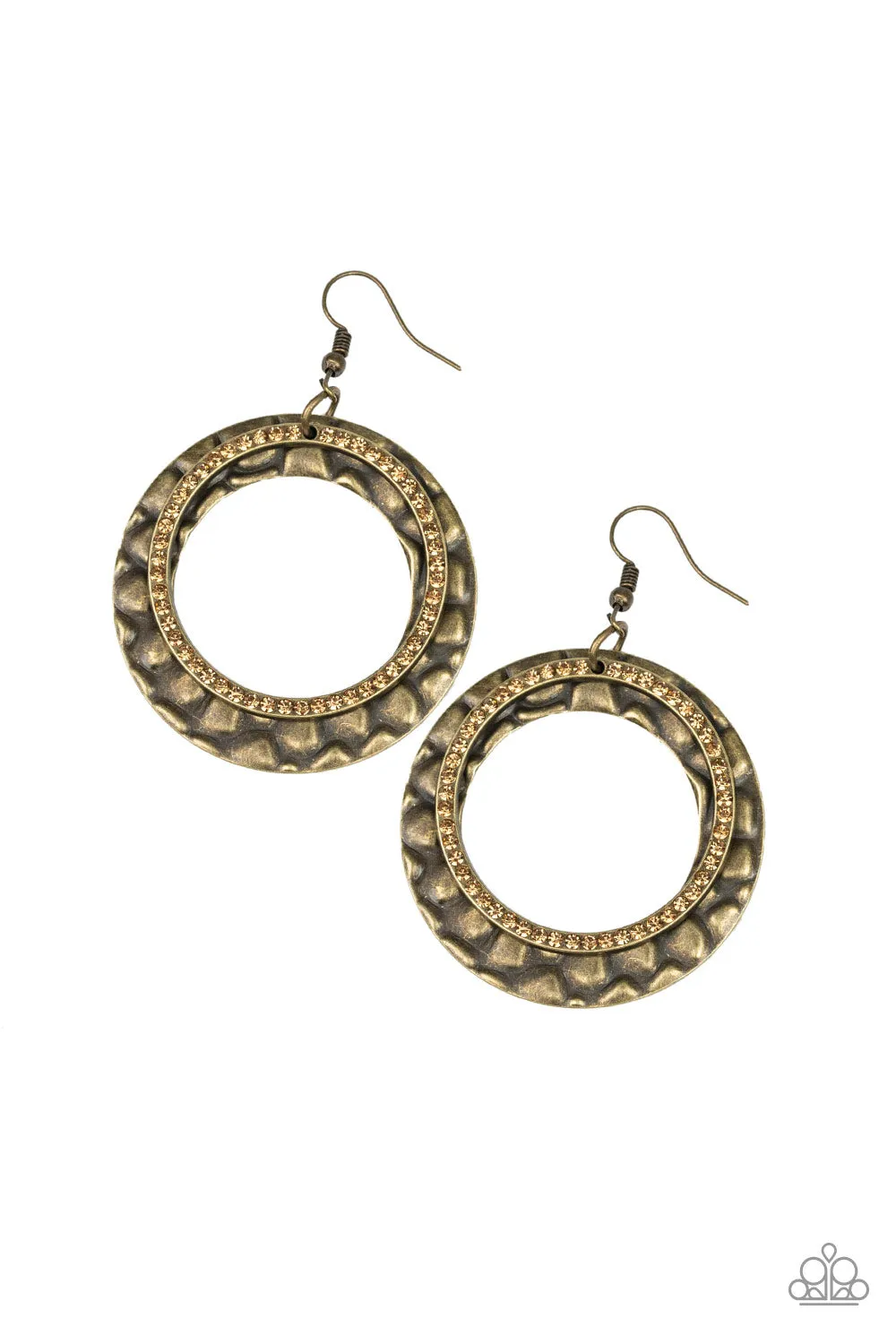 Paparazzi Cinematic Shimmer Brass Earrings