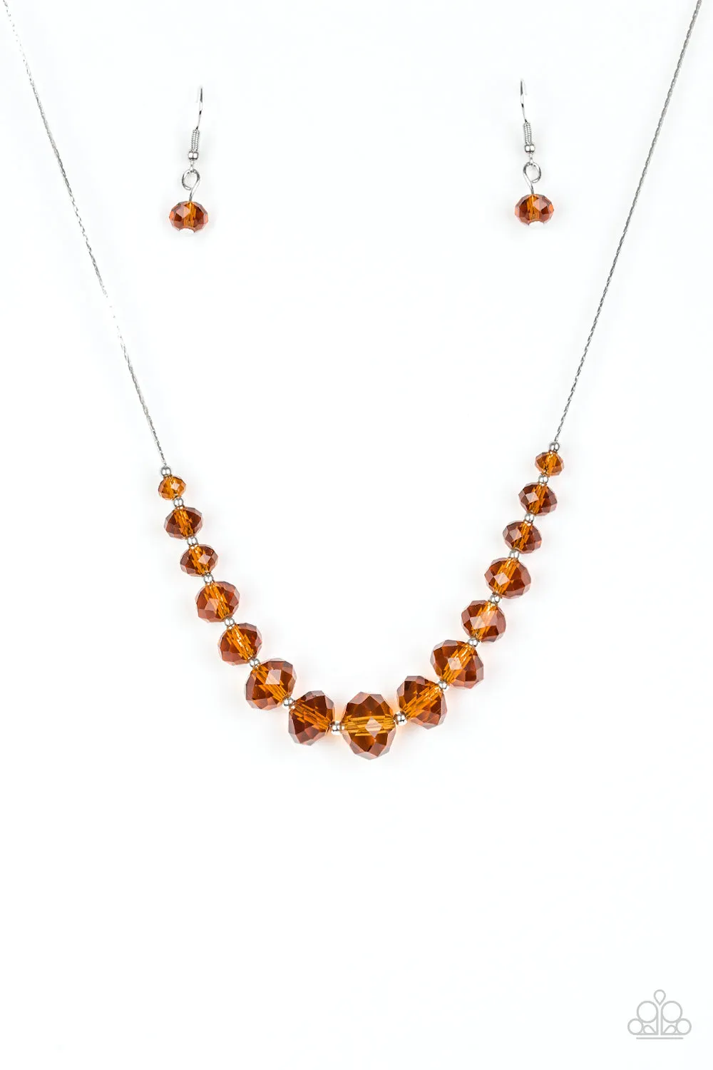 Paparazzi Crystal Carriages Brown Necklace Set