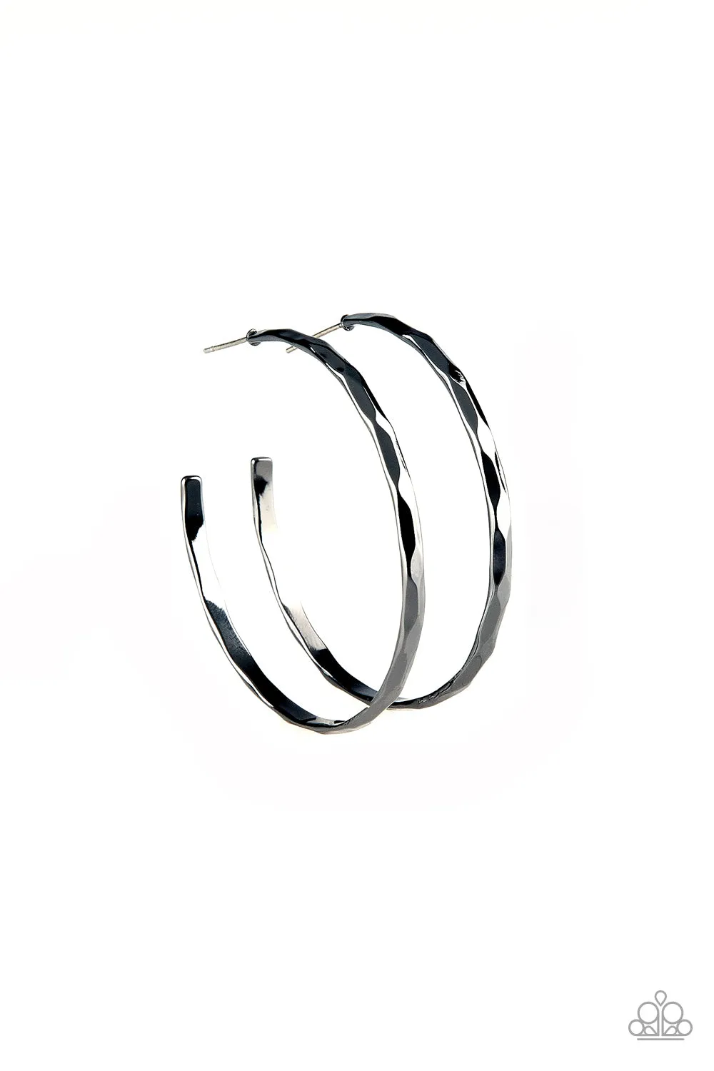 Paparazzi Geo Edge Black Hoop Earrings