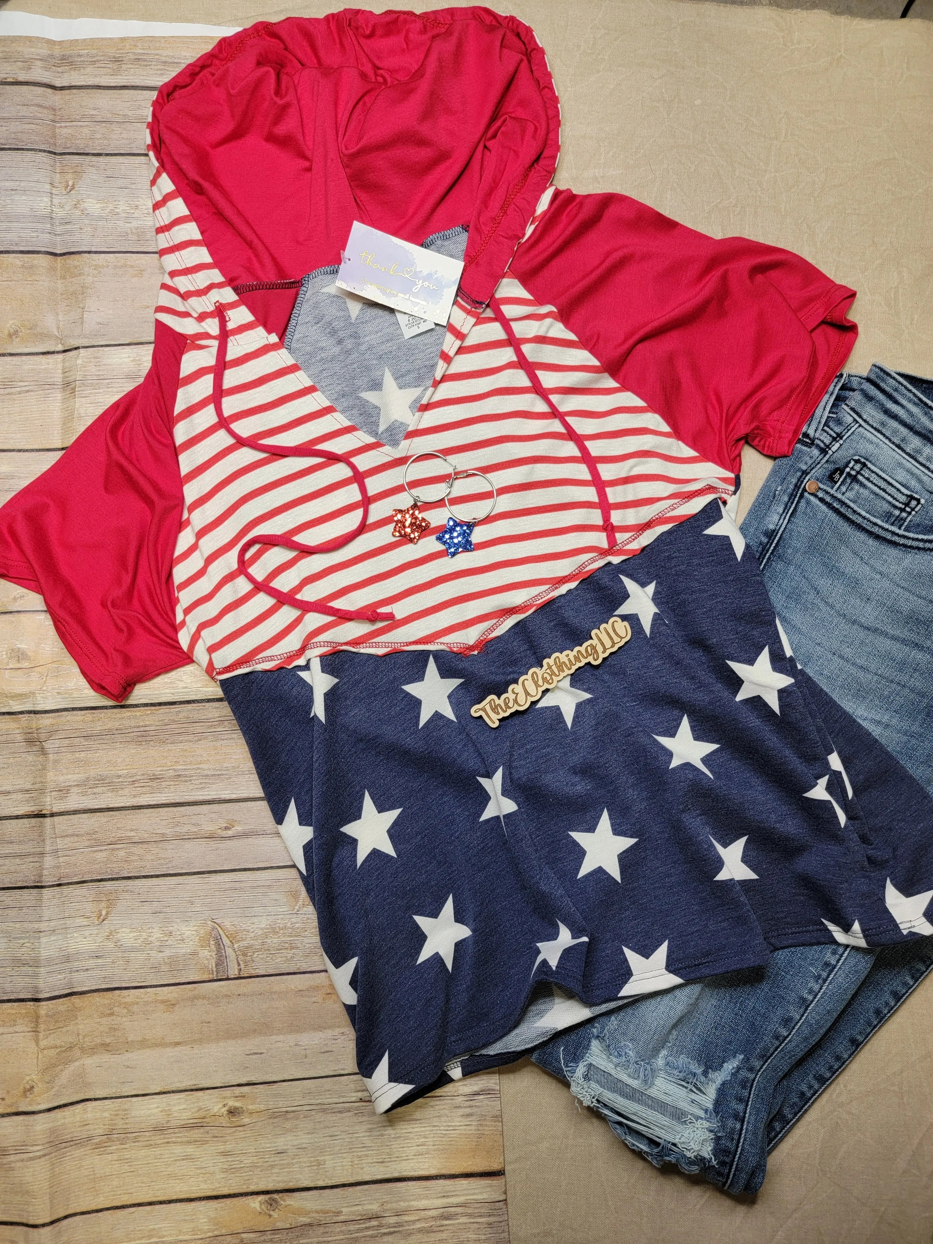 Patriotic Star And Stripe Color Block