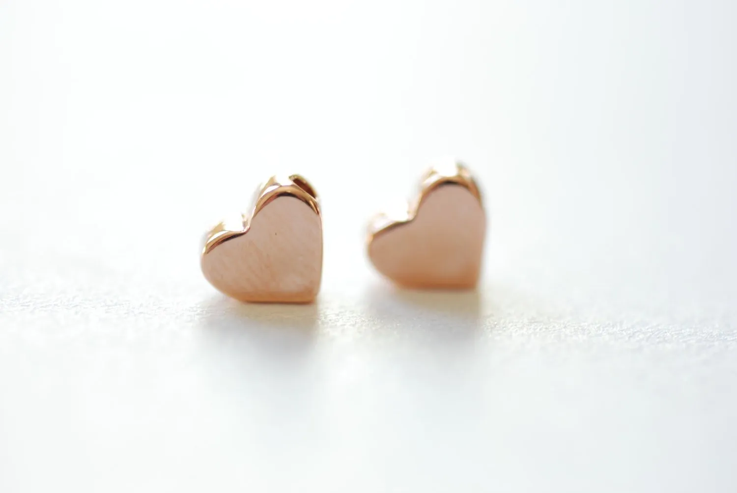 Pink Rose Wholesale Gold Vermeil Heart Beads Charm- 18k gold over Sterling Silver, Heart Bead Drilled Side to Side, Gold Heart beads 104