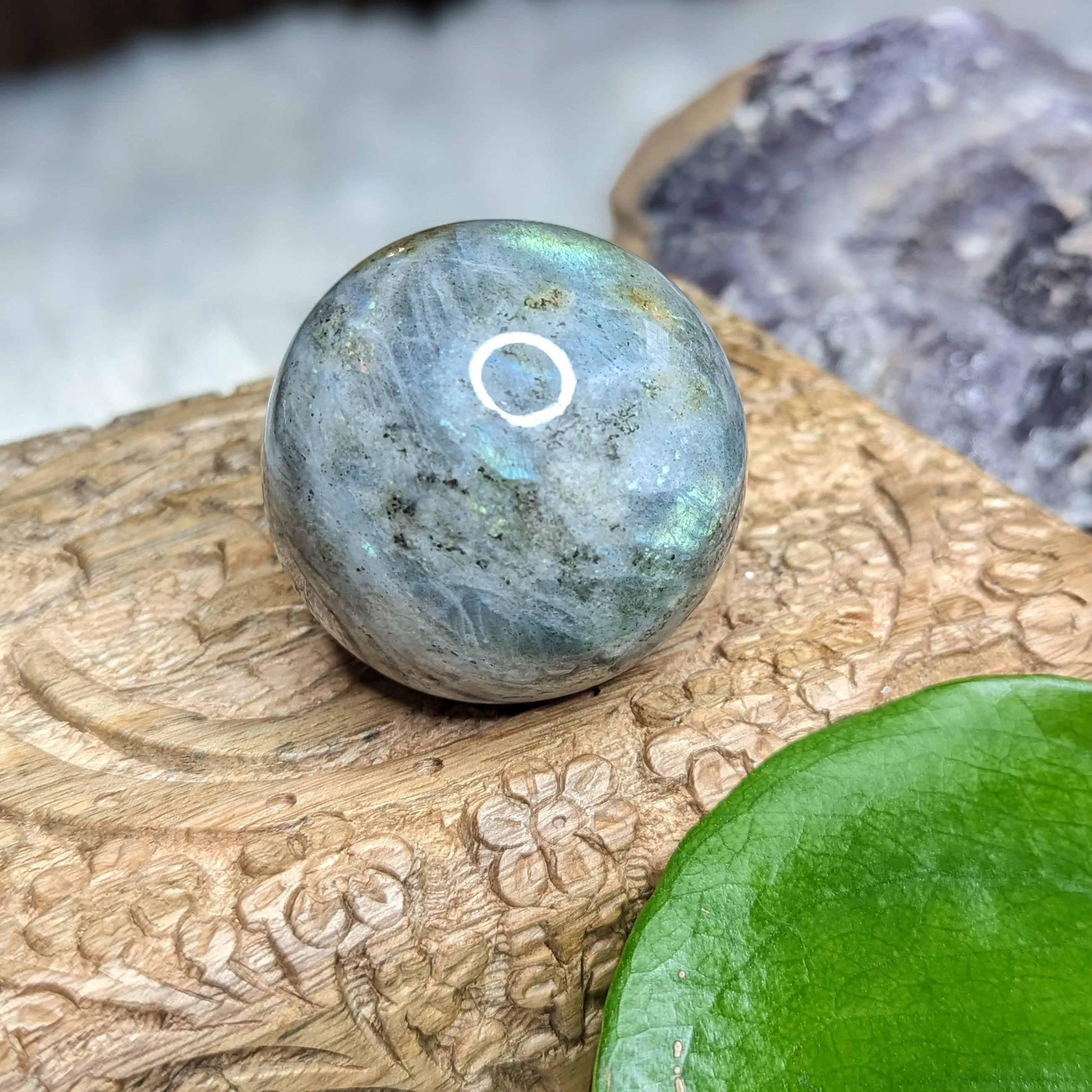 Rainbows with Flash Labradorite Sphere~ Healing and Encouraging