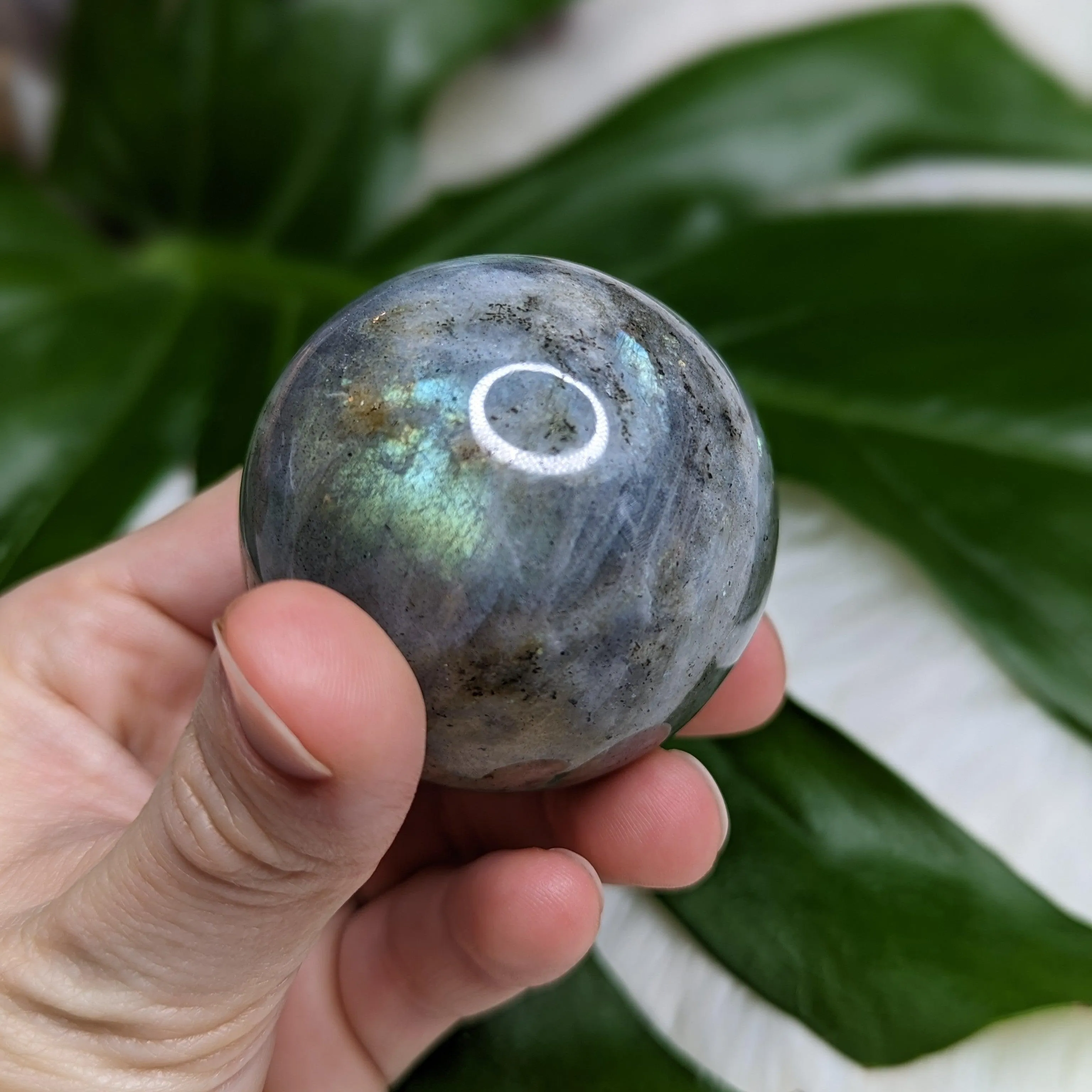 Rainbows with Flash Labradorite Sphere~ Healing and Encouraging