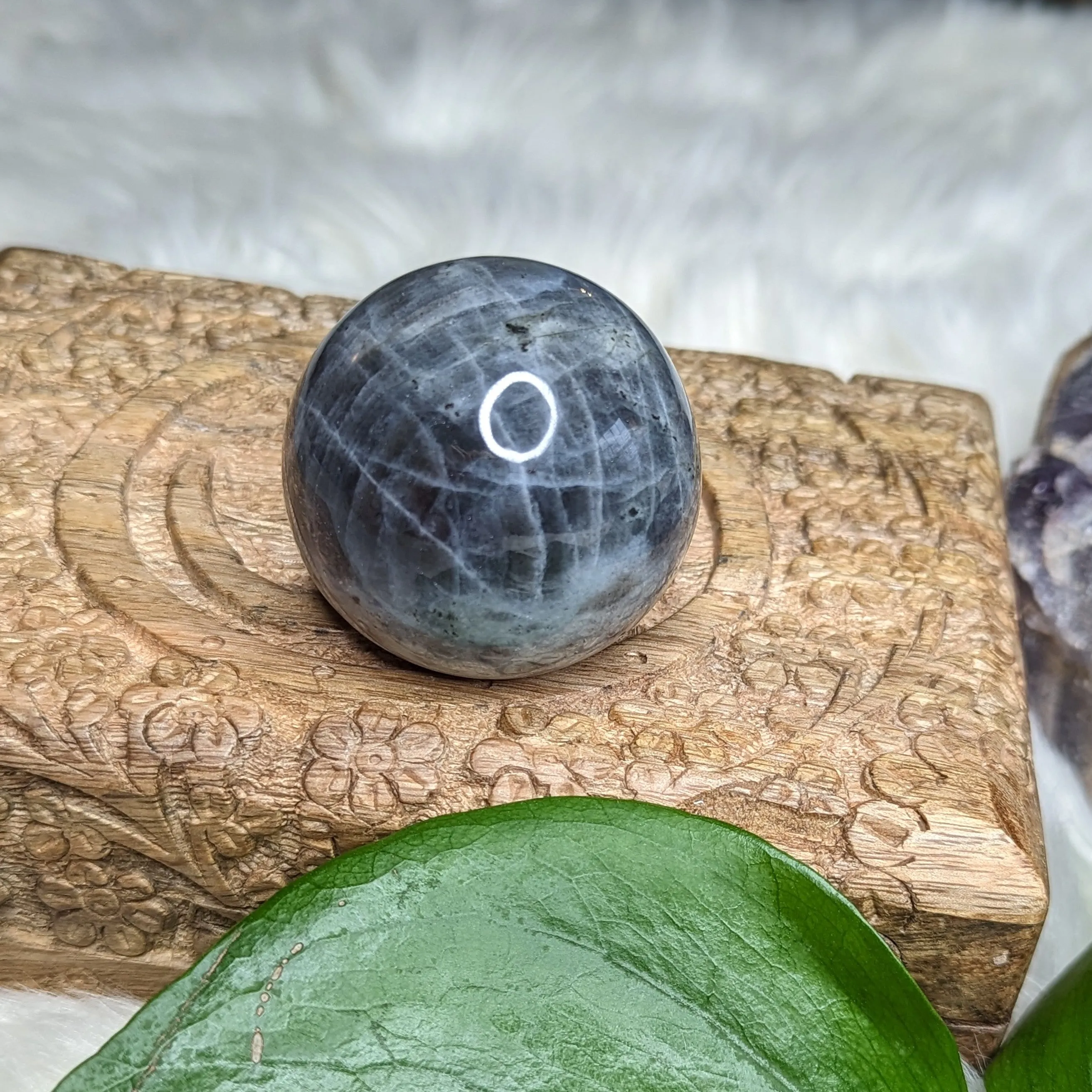 Rainbows with Flash Labradorite Sphere~ Healing and Encouraging