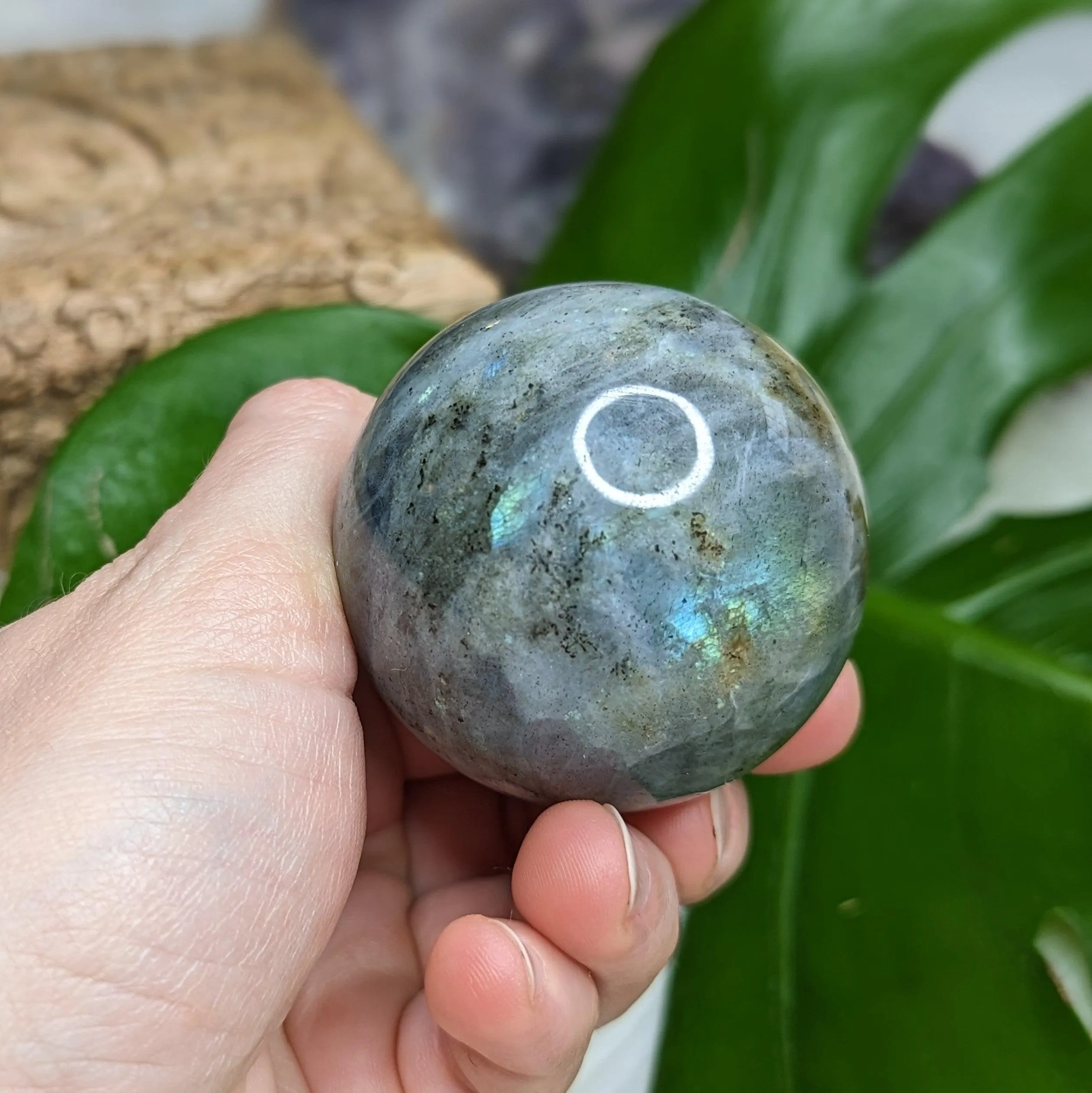 Rainbows with Flash Labradorite Sphere~ Healing and Encouraging